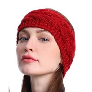 NAUTICA Women's Red Knit Headband Winter Hat Cold Weather Earwarmer NWT